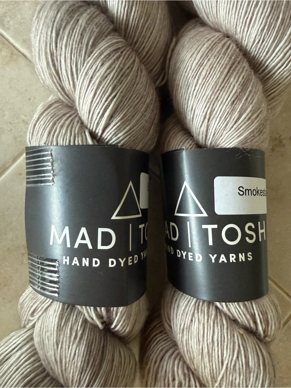 Madelinetosh Hand Dyed Yarn - Smokestone Beige Skeins